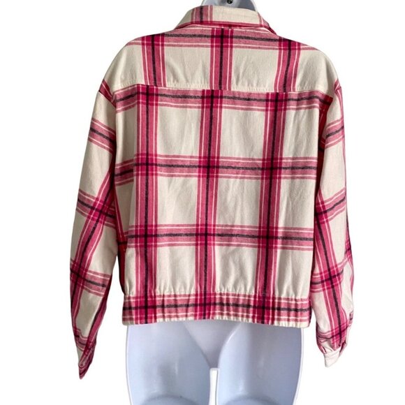 Jolie & Joy Juniors Button Down Pink and White Plaid Jacket Medium - Picture 11 of 11